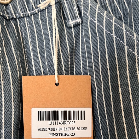 Reformation Jeans Wilder Painter High Rise Wide Leg Jean in Pinstripe NWT Sz 23 - Picture 6 of 8